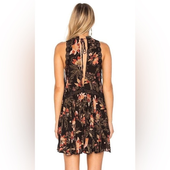 Free People She Moves Black Floral Print Lace Slip Dress - Picture 6 of 12